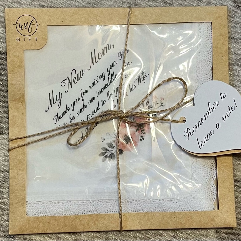 “New Mom” handkerchief gift for MIL